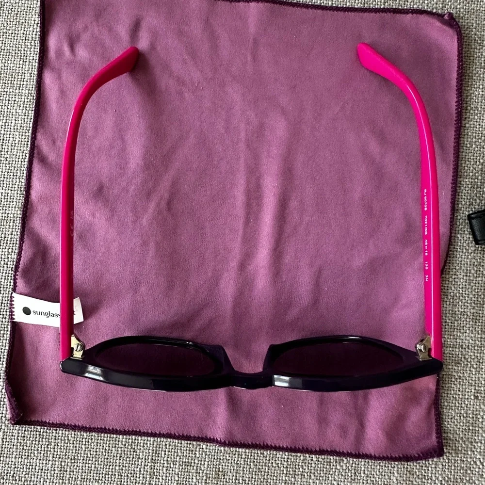 Ray-Ban Black Kids Sunglasses with Purple Tint Lenses